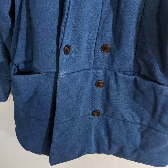 NEW Madewell Indigo Terry Sweatshirt Puffer Coat - Picture 4 of 8